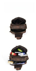 Brown Leather Sling Bag for Men Full Grain Leather Sling Bag - iwalletsmen