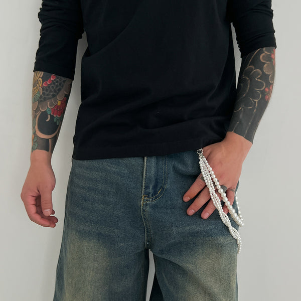 Pearl Wallet Chain 4 Chains Beaded Wallet Chain 