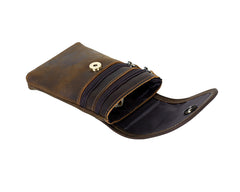 Leather Belt Pouch Small Pouch Bag for Men Cell Phone Belt Holster Mens Leather Belt Bag - iwalletsmen