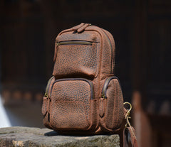 Dark Brown Leather Sling Backpack for Men 