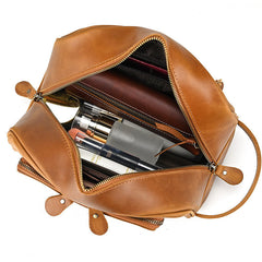 Brown Leather Toiletry Bag Men's Leather Toiletry Bag - iwalletsmen