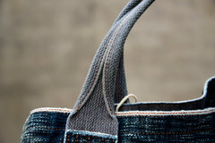 Blue Jean Vertical Tote Bag Denim Tote Handbag Denim Tote Bag Blue Denim Tote Shoulder Bag - Feltify