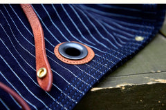 Womens Jeans Shoulder Bag Blue Striped Denim Leather Crossbody Bag for Men Striped Messnger Bag - Feltify