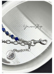 White Turquoise Beaded Wallet Chain Beaded Pants Chain Double Wallet Chain - iChainWallets