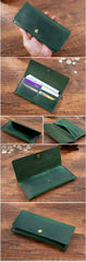 Green Vintage Wallet With Flap - iwalletsmen