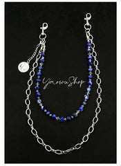 Womens White Stone Wallet Chain Double Wallet Chain - iChainWallets