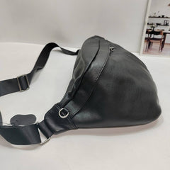 Large Leather Sling Bag for Big Guys - On Body View