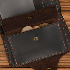 Leather Vertical Wallet with Buckle with Coin Pocket - iwalletsmen