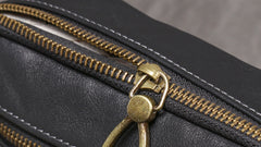 Black Small Messenger Bag Men's Black Leather Messenger Bag Small Black Leather Crossbody Bag - iwalletsmen