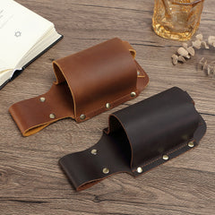 Leather Water Bottle Belt Holder Pouch Leather Drink Bottle Belt Holder Leather Belt Water Bottle Holder - iwalletsmen