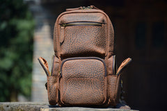 Dark Brown Sling Leather Backpack - iwalletsmen