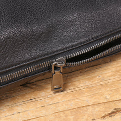 Black Leather Men's Sling Bag Barrel Sling Bag for Men - iwalletsmen