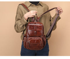 Leather Large Sling Backpack - Storage Capacity