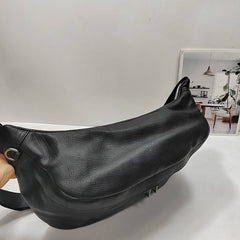 Black Leather Large Sling Backpack - Box Shot