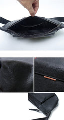 Black Leather Sling Bag Overall Side Profile