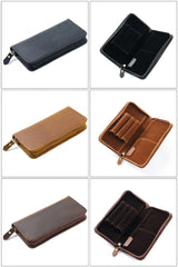 Brown Leather Fountain Pen Case Luxury Leather Pen Case - iwalletsmen