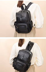 Large Leather Sling Bag for Big Guys - Texture Detail
