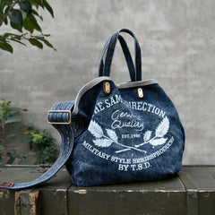 Denim Tote Bag Blue Denim Tote Shoulder Bag Jean Tote Bag - Feltify