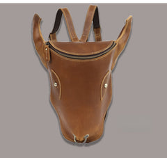 Brown Ox Bull Head Leather Backpack Mens Cool Leather Backpack - iwalletsmen