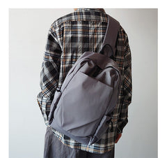 Nylon Gray Large Sling Bag For Men