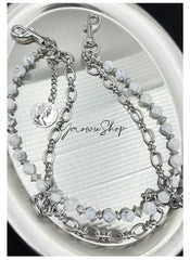 Beaded Wallet Chain Black Turquoise Stone Wallet Chain Double Wallet Chain - iChainWallets