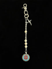 Long Ball Wallet Chains for Women White Ball Wallet Chain Beaded Wallet Chain - iChainWallets