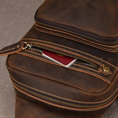 Brown Leather Sling Bag for Men - iwalletsmen