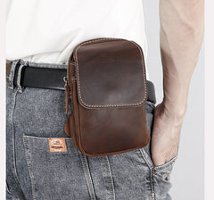 Small Leather Pouch for Belt 
