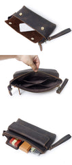 Crossbody Clutch Bag Mens Leather Crossbody Bag Clutch Vintage Shoulder Clutch Bag - iwalletsmen