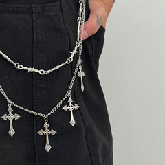 Cross Wallet Chain  Mens Barbed Wallet Chain - iChainWallets