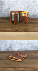 Leather Vertical Wallet with Buckle Mens Wallets Leather Vertical Bifold Wallet - iwalletsmen