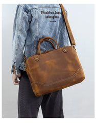Brown Briefcase 15 inch Laptop Shoulder Bag - iwalletsmen