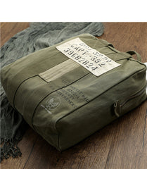 Canvas Mens Pilot Handbag Army Green Canvas WWII Bag Canvas Army Vertical Weekender Bag Travel Bag for Men