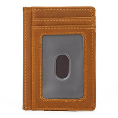 Brown Card Holder wallet with Money Clip - iwalletsmen