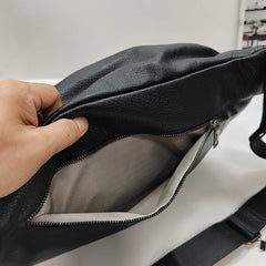 Black Sling Bag for Big Man - Close-up Detail