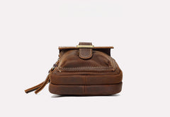 Brown Leather Belts Pouches 