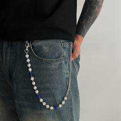 Light Blue Beaded Pants Chain Diamond Pants Chain for Women - iChainWallets