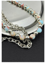 Light Blue Shoushan Stone Double Wallet Chain - iChainWallets