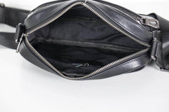 Small Italian Leather Crossbody Bag Mens Black Leather Crossbody Bag - iwalletsmen