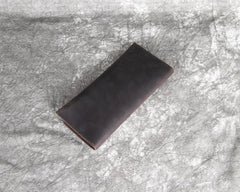 Long Leather Wallet with Flap Mens Wallet with Flap Brown Leather Flap Wallet - iwalletsmen