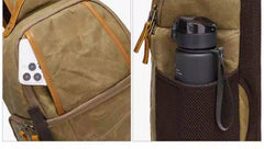 Sling Bag for Big Man - Waxed Canvas Large Sling Backpack - Large Canvas Sling Bag