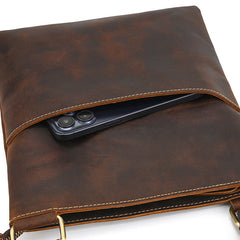 Men's Vertical Messenger Bag Leather Cross body Bags for Men Leather Cross Body Bag - iwalletsmen