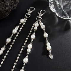 Fake Pearl Wallet Chain for Women Double Wallet Chain Beaded Wallet Chain - iChainWallets