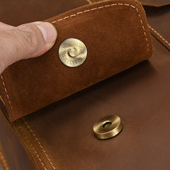 Crazy Horse Leather Backpack Mens 17L Brown Leather Backpack for Men - iwalletsmen