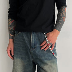 Blue Beaded Pants Chain Diamond Pants Chain for Women - iChainWallets