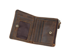 Mens Wallet with Coin Purse Billfold Leather Billfold with Coin Pocket - iwalletsmen