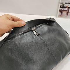 Large Leather Sling Bag for Big Guys - Left Side View
