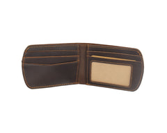 Brown Leather ID Billfold Wallet - iwalletsmen
