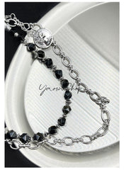 Black Turquoise Beaded Wallet Chain Beaded Pants Chain Double Wallet Chain - iChainWallets