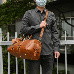 Brown Leather Weekender Bag for Men Vintage Leather Weekend Bag for Men - iwalletsmen